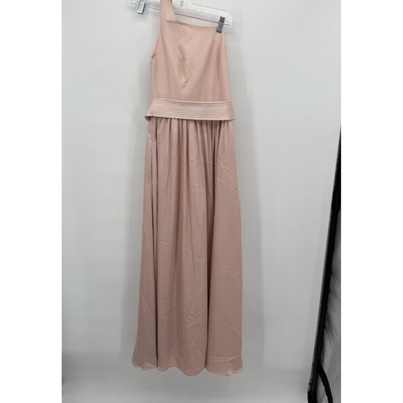 White by Vera Wang Pink One Shoulder Formal Bridesmaids Dress Size 4 Event - Picture 1 of 13